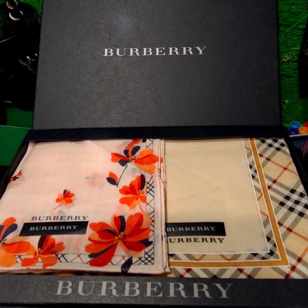 Burberry Accessory, Approximately 24cm×24cm. 2 different looks